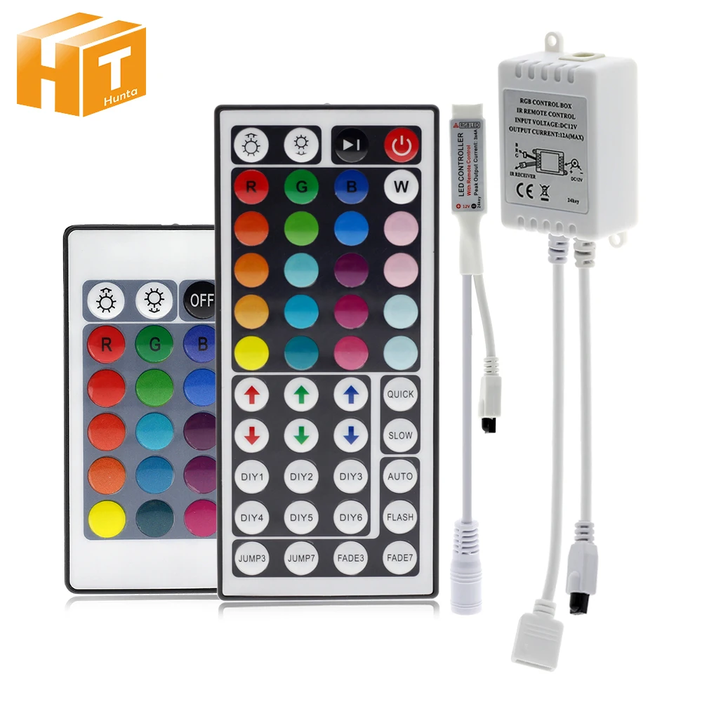 LED RGB Controller DC12V Mini 44/24 Key IR Remote Controller For 3528 5050 RGB LED Strip Lights