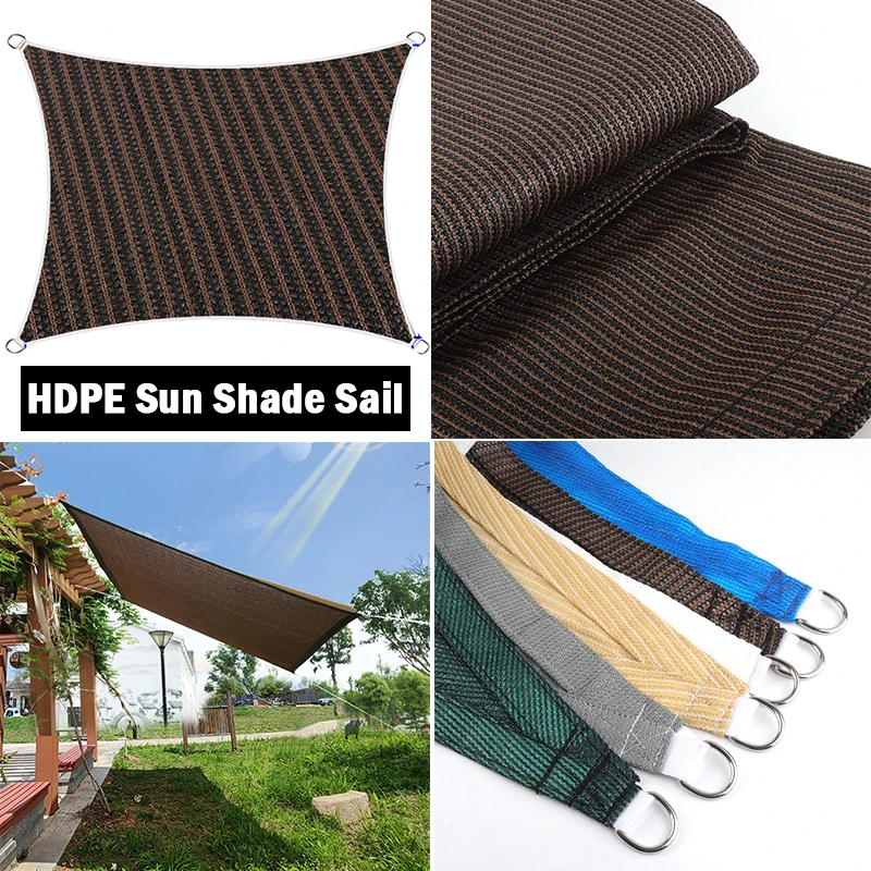 

Thicken HDPE Coffee ArcRectangle Shade Net Outdoor Sun Shade Sail Garden Terrace Canopy Swimming Pool Canopy Tent Car Awning