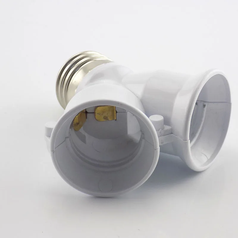 1PCS 1 E27 to 2 E27 splitter Lamp Bulb base Adapter Converter 2E27 265V 2A LED Y Shape Socket Light Holder Conversion socket