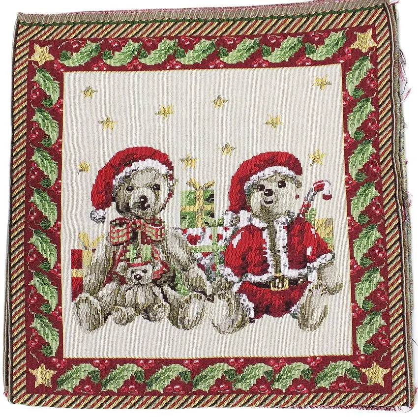 

Christmas Bear Polyester Cotton Fabric For Sewing Cushion Pillow Jacquard Cloth Home Textile 50cmx50cm
