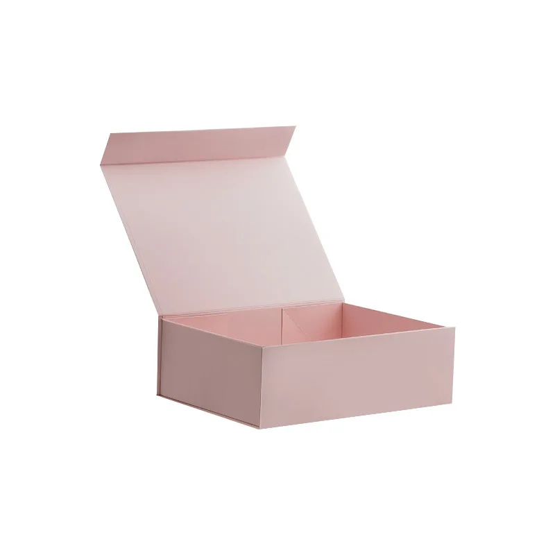 10Pcs/Lot custom box logo pink color Paperboard Folding paper box Magnetic available packaging hair wigs cosmetic gift box