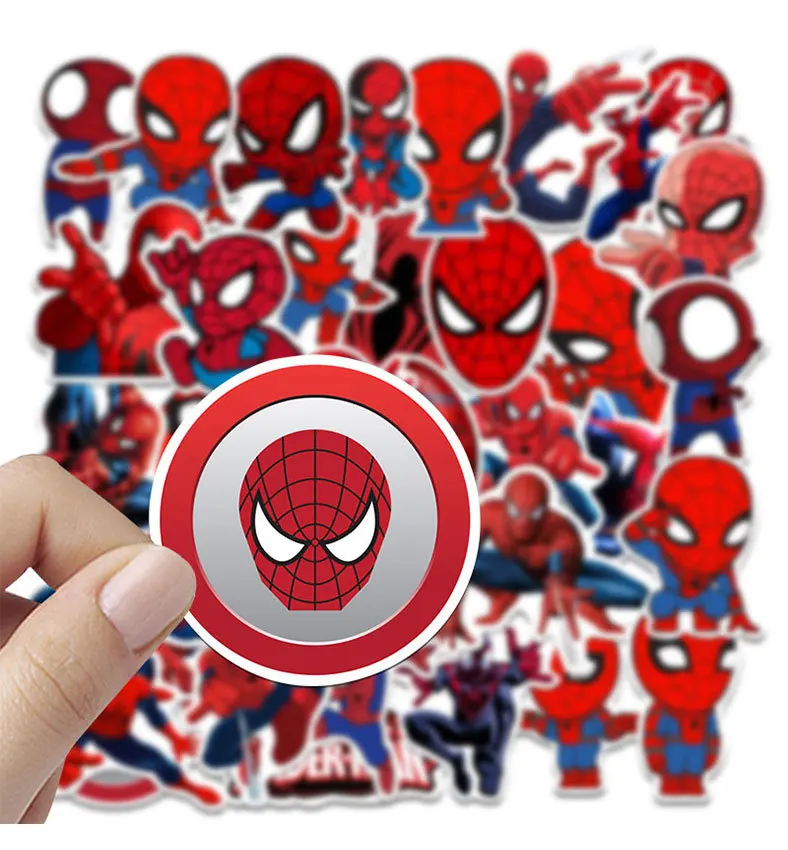 35PCS  Spiderman Stickers For Kids Cute Anime Stickers Kawaii Luggage Notebook Scrapbooking Sticker