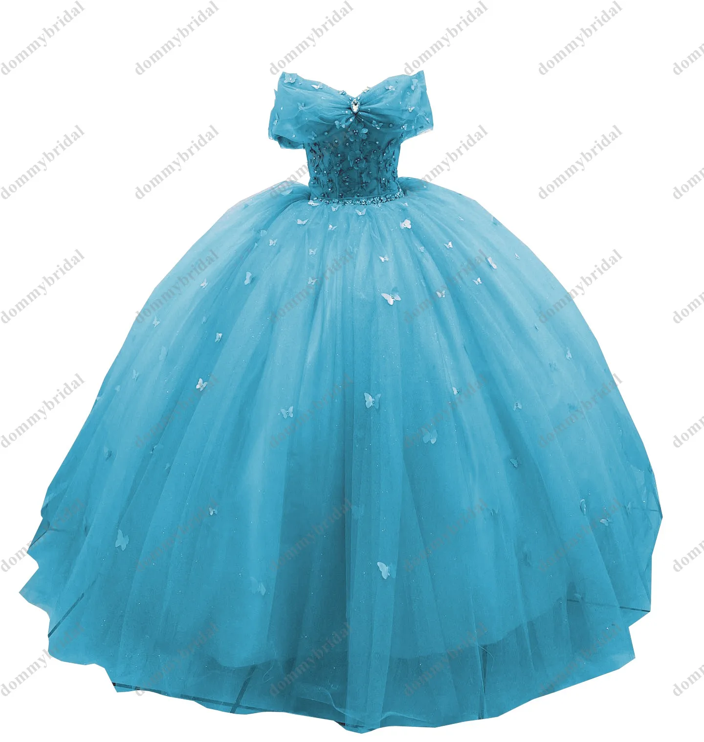 Vestido de baile moderno de Cenicienta para mujer, Rosa polvorienta, falda hinchada de fiesta, quinceañera, baile de graduación, flores florales, cuentas de mariposa