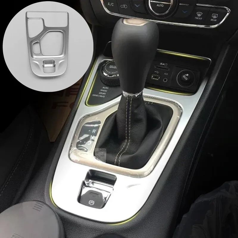 For Jeep Cherokee KL 2014 2015 2016 2017 2018 ABS Matte Car gear shift knob frame panel Cover trim Accessories 1pcs