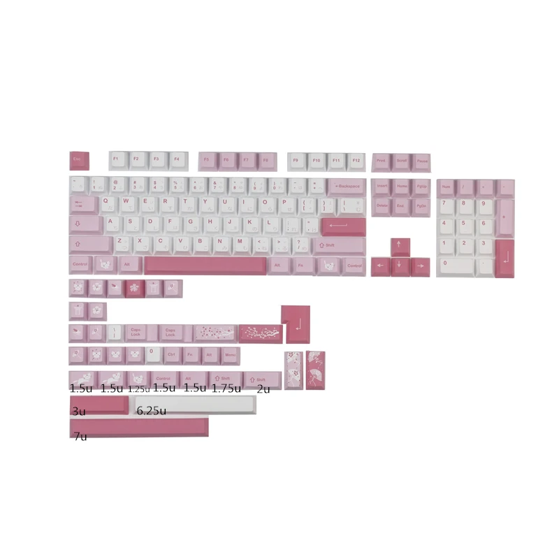 141 Keys/set GMK Hazakura Keycaps PBT Dye Subbed Key Caps Cherry Profile Keycap With 3U 7U Spacebar ISO Enter For EU Layout