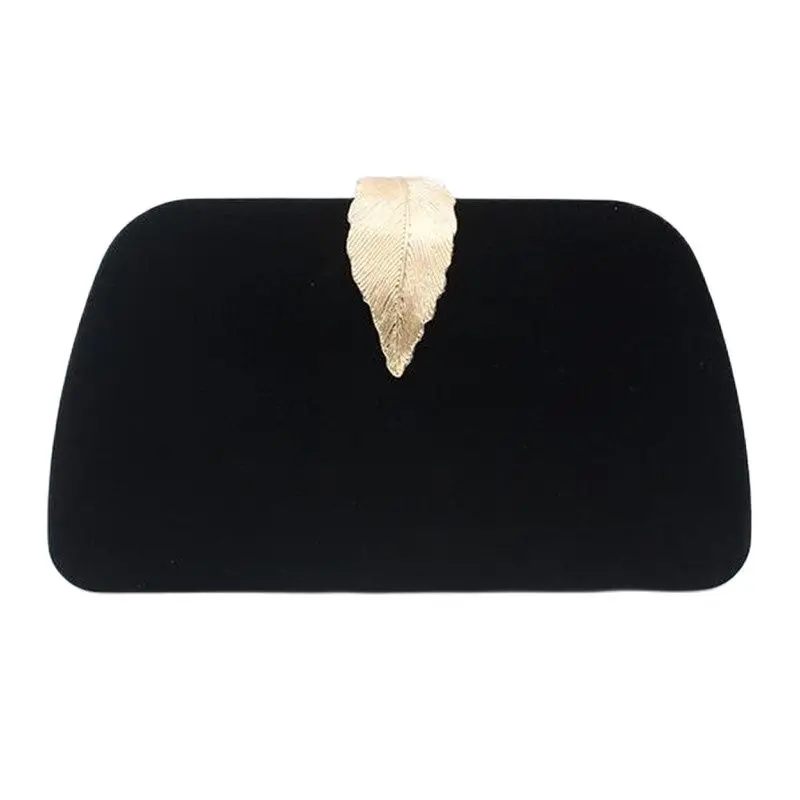 

New Women Velvet Evening Clutch Luxury Leaf Wedding Chain Bags Party Dinner Purse Fashion Wallets Drop Shipping