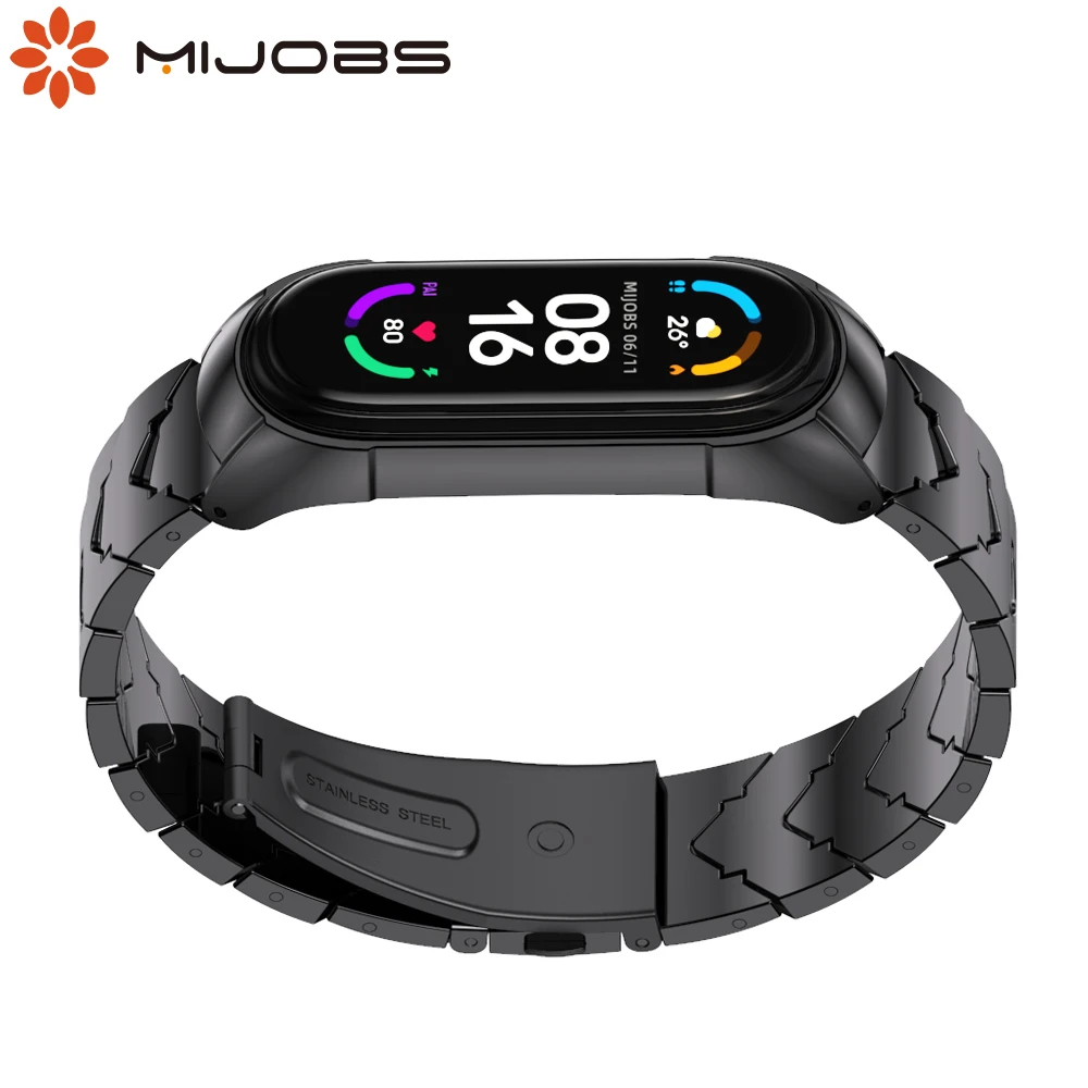 Mi Band 6 5 4 3 Strap For Xiaomi Mi Band 6 Bracelet Mi Band 5 Strap Metal Wristband Pulseira Miband 4 Correa