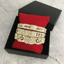 Simple zinc alloy fine dengraved crystal bracelet brand design style women rhinestone bracelet jewelry