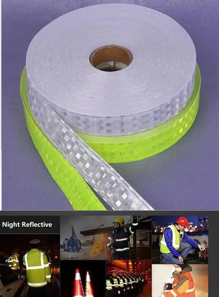 Cold Reflective Square Flashing Lattice Tape, Highlighting, Night Warning, Sewing for Clothing, Garment Accessories, 2.5cm