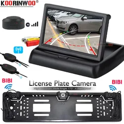 Koorinwoo Dynamic Trajectory Parking Line Camera Colorful Image Rear view Monitor With Parking Sensor Frame Car Number 2 Sensors