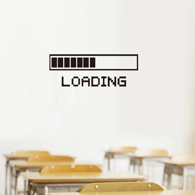 Kreativer Wandaufkleber mit LOADING-Muster, geschnitzt, für Wohnzimmer, Spielzimmer, Jungenzimmer, Heimdekoration, Kunst-Aufkleber, Türdekoration, Tapete – Detail 3