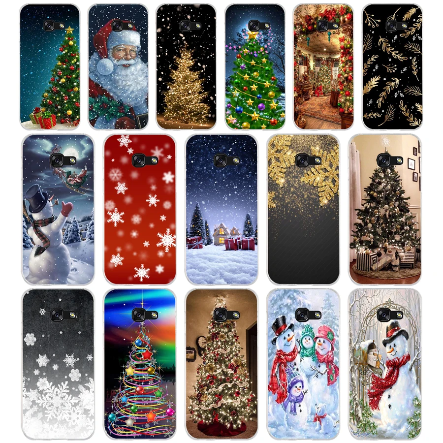 325FG Christmas holiday Tree New Year Soft Silicone Tpu Cover phone Case for Samsung a3 2016 a5 2017 a6 plus a7 a8 2018 s6 7 8 9