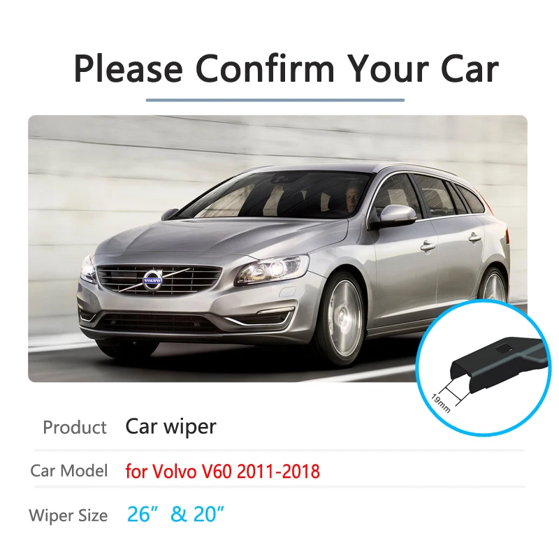 for VOLVO V60 Rdesign 2011~2018  Car Wiper Blades Front Windshield Wipers 2012 2013 2014 2015 2016 2017 Car Accessories