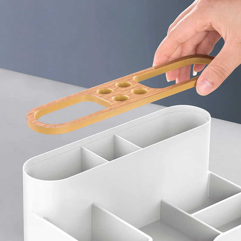 New Multi-function Abs Pen Holder Desktop Storage Box Plastic Simple Storage Box Cosmetic Office Stationery Sundries Sorting Box