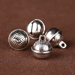 10PCS/Lot Ethnic Tibetan Silver Small Bells Charms Hanging Christmas Ornaments Decorations Party DIY Bracelet Accessories