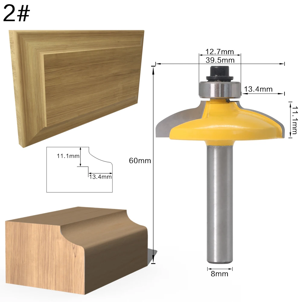 4PC 8mm Shank Drawer Front & Cabinet Door Front Router Bit Set - woodworking cutter woodworking bits