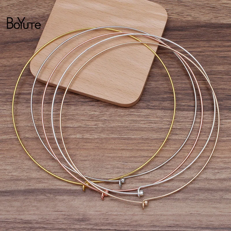 BoYuTe (10 Pieces/Lot) 130*1.2MM Metal Brass Collar Women Classic Choker Necklace Diy Handmade Jewelry Accessories