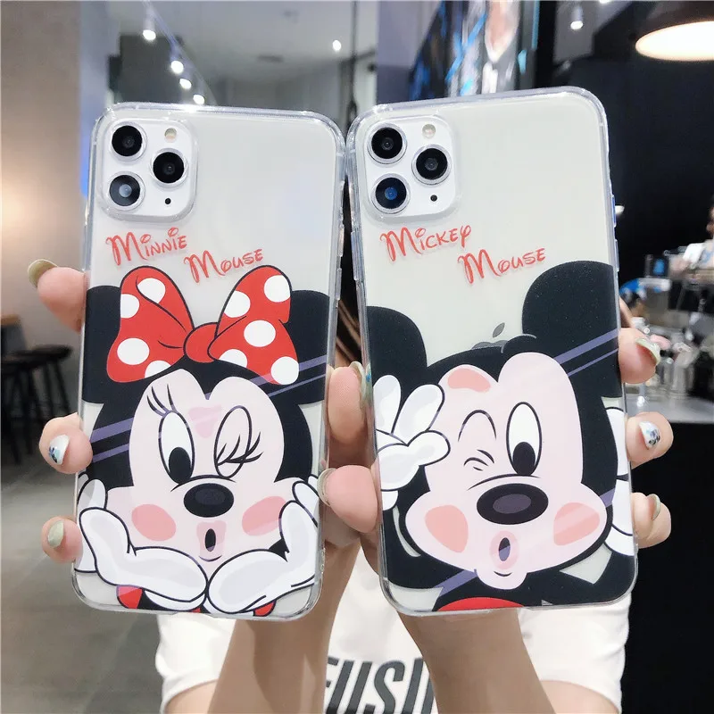 Fashion Cartoon Disney Mickey Minne Silicone Case For iPhone 12 11 Pro Max Mini X XR XS Max 7 8 6s Plus SE Shockproof Soft Cover