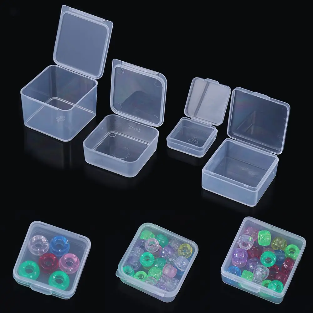 Useful Transparent Small Storage Box Plastic Beads Container Jewelry Organizer Case Pill Chip Box Nail Art Screw Storage Case