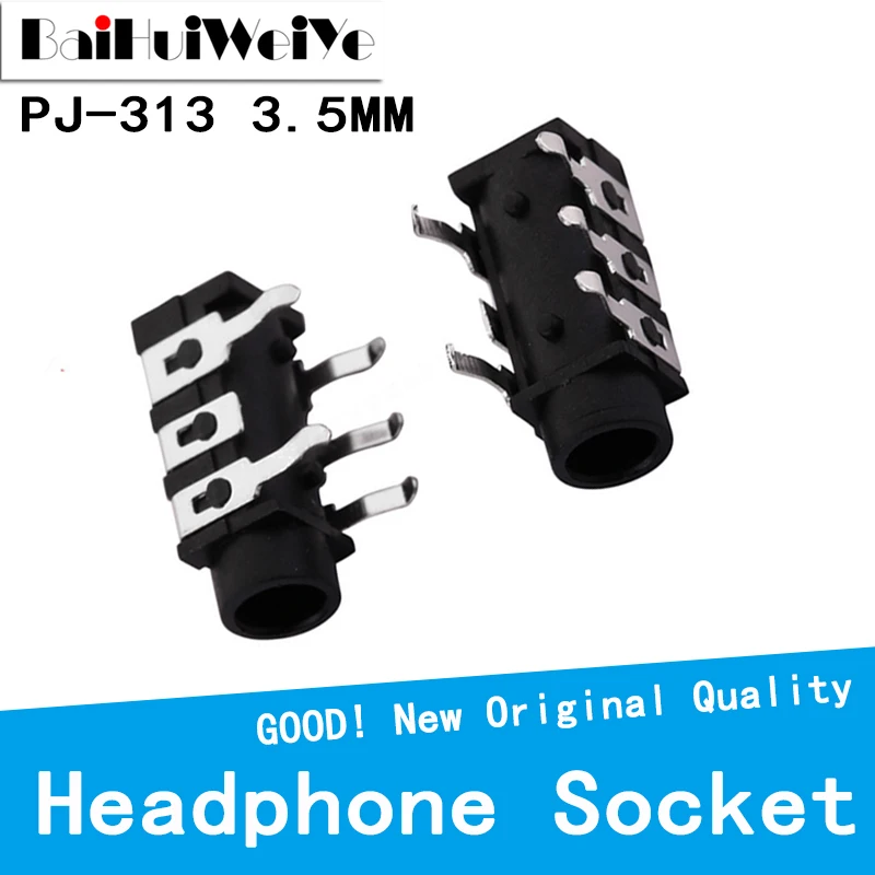 

20PCS/LOT PJ313 3.5mm 5Pin Stereo Headphone Audio Jack Earphone Socket Audio Socket PJ-313 The 3 Section Of the 5 Pin