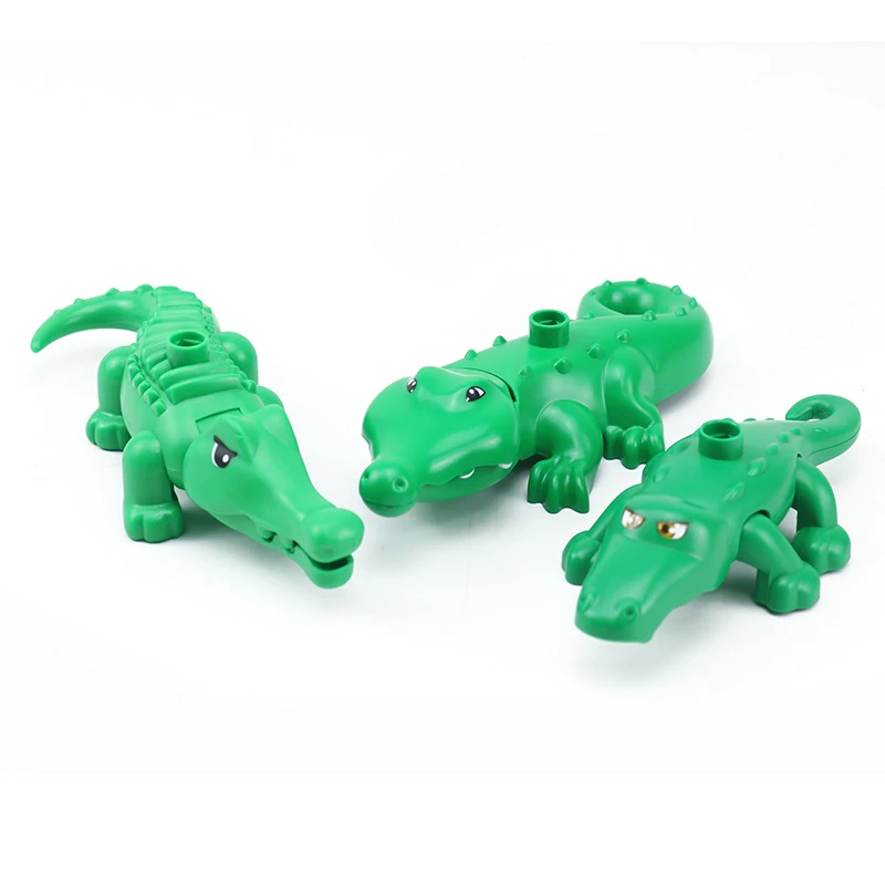 Animals Farm Zoo Construction Bricks The New Crocodile Panda Dinosaur Koala Elephant Accessories Big Building Blocks Kids Toys