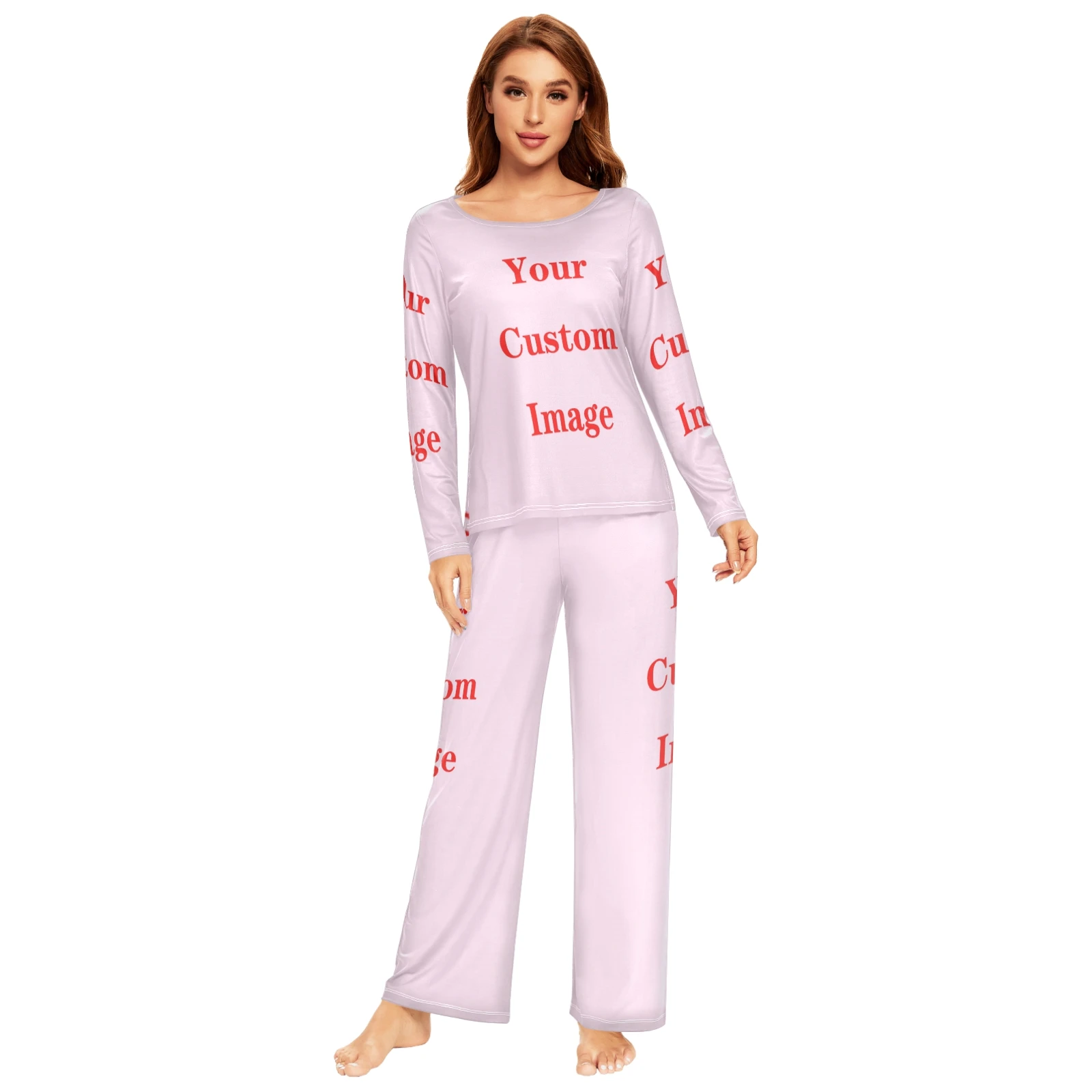 New Custom Pattern Pajamas Sets Spring Autumn Women Long Sleeve Sleepwear Suit Cute Big Girls Homewear Gift for Female Sleepwear