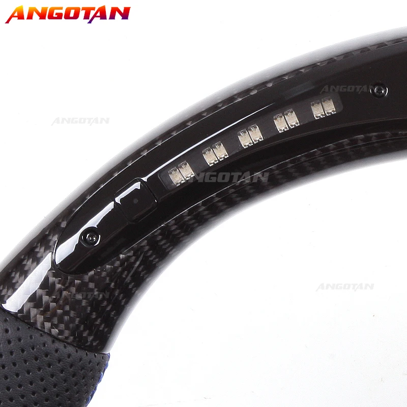 Modification of  LED Carbon Fiber Steering Wheel For Audi Rs RS3-RS7 A4 A5 A7 Q7 TT TTs R8 A3 A6 MK3 V8