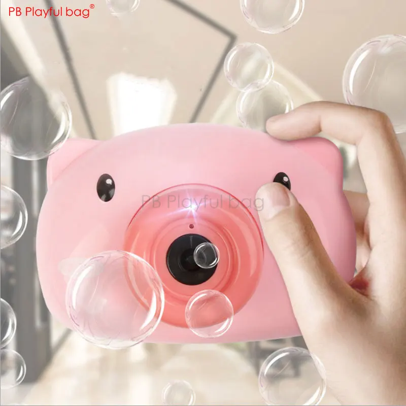 Speelse Tas Elektrische Cartoon Piggy Bubble Machine Camera Vorm Bubble Machine Leuke Kinderen Speelgoed Creatieve Kerstcadeaus AA69