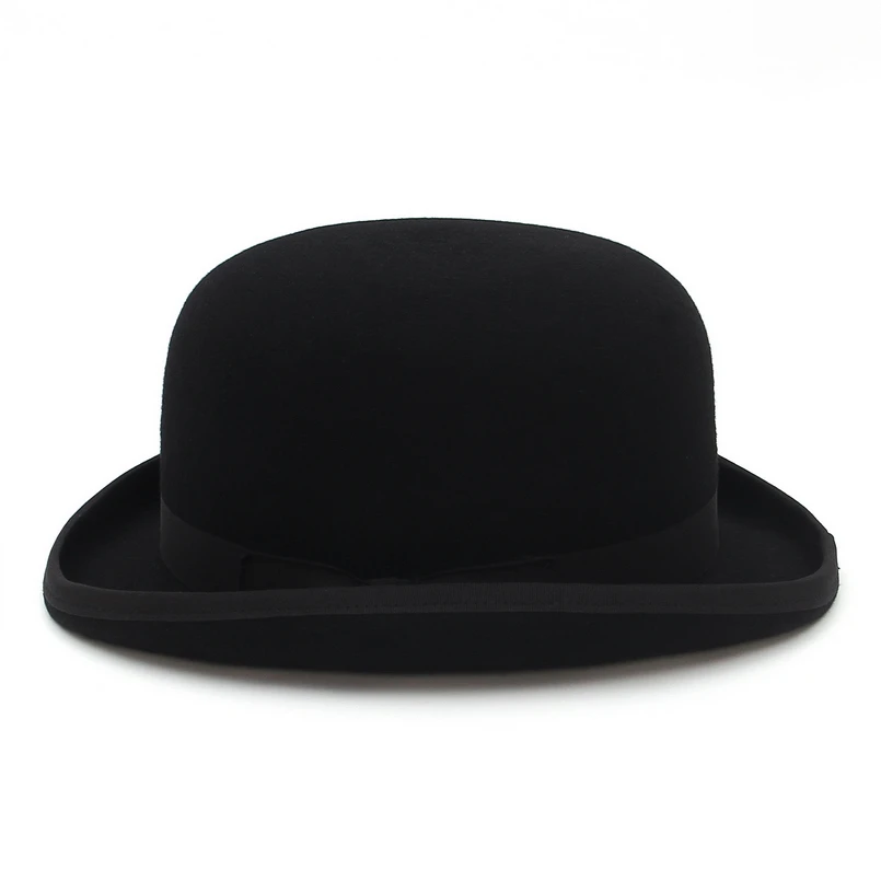 GEMVIE 100% Wool Felt Derby Bowler Hat For Men Women Satin Lined Fashion Party Formal Fedora Costume Magician Hat