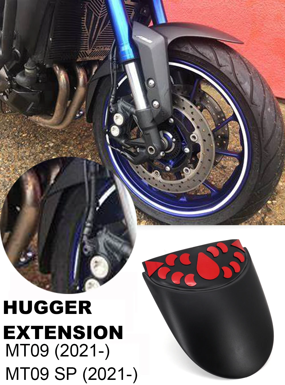 

For YAMAHA MT09 MT-09 MT 09 SP 2021 2022 - Motorcycle Accessories Rear Mudguard Fender Rear Extender Extension