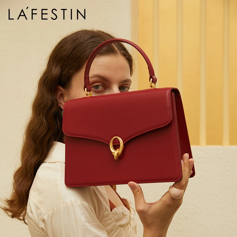 LA FESTIN-Sac à Main Rétro Classique pour Femme, Grande Capacité, Bandoulière Chiminitié, Poignée Supérieure, Luxe, Marque de Styliste, Nouveau, 2024