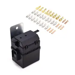 12V 8-Way Car Auto Fuse Box With 2 Relay Blade Fuse Blocks Kits Vehicle Fuse Blade Fuse Blocks Kits Automobile Relay Safety Wire