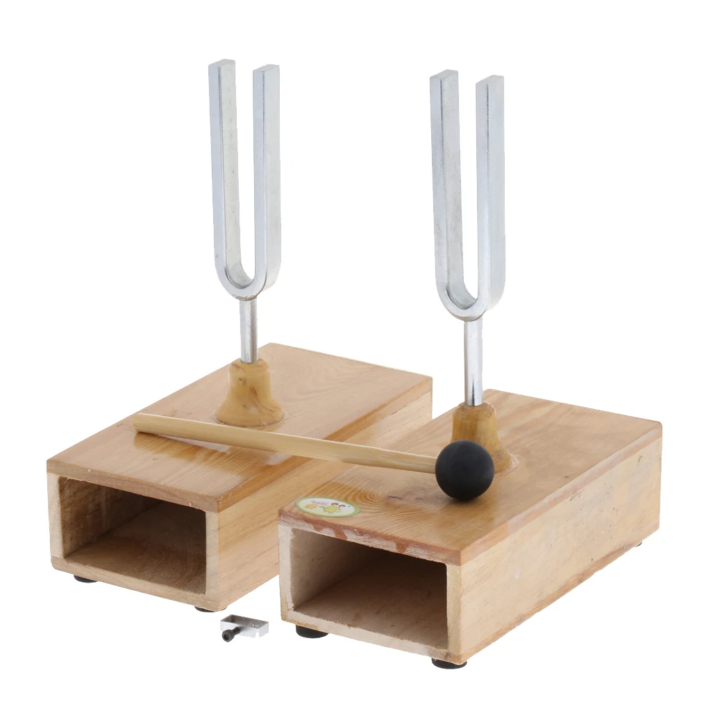 1 Set 440HZ Wooden Resonant Box with Tuning Fork Acoustic Science Tools