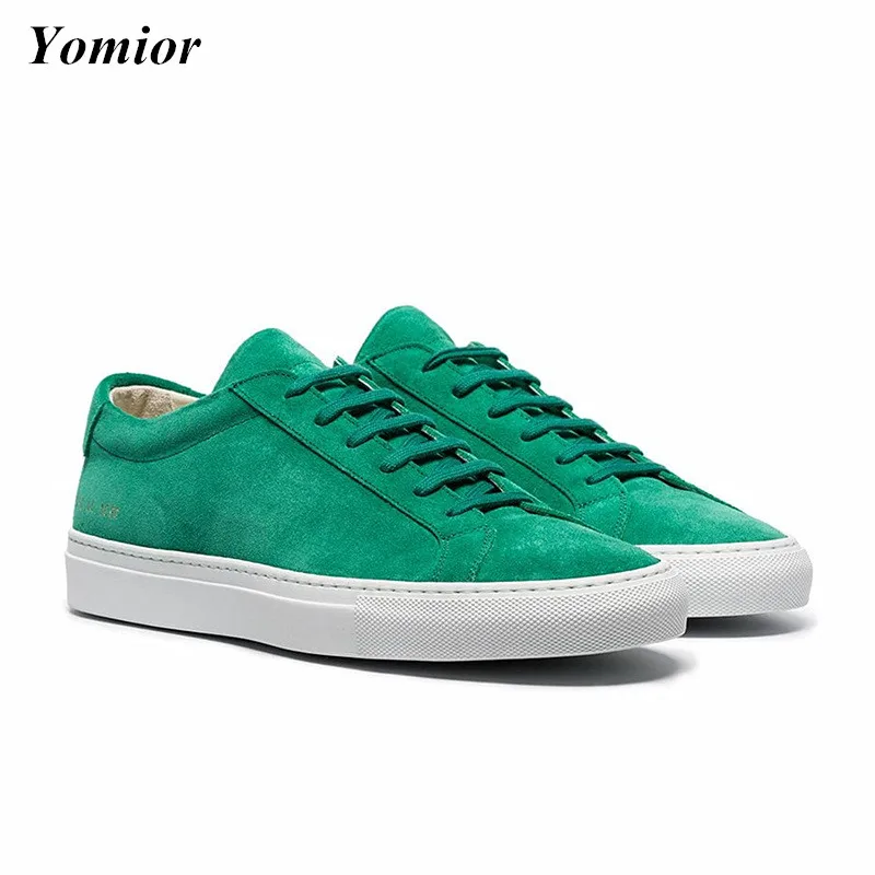 Yomior New High Quality Men Casual Shoes Flats Cow Leather Breathable Lace-up Loafers Vintage British Men Sneakers Luxury Brand