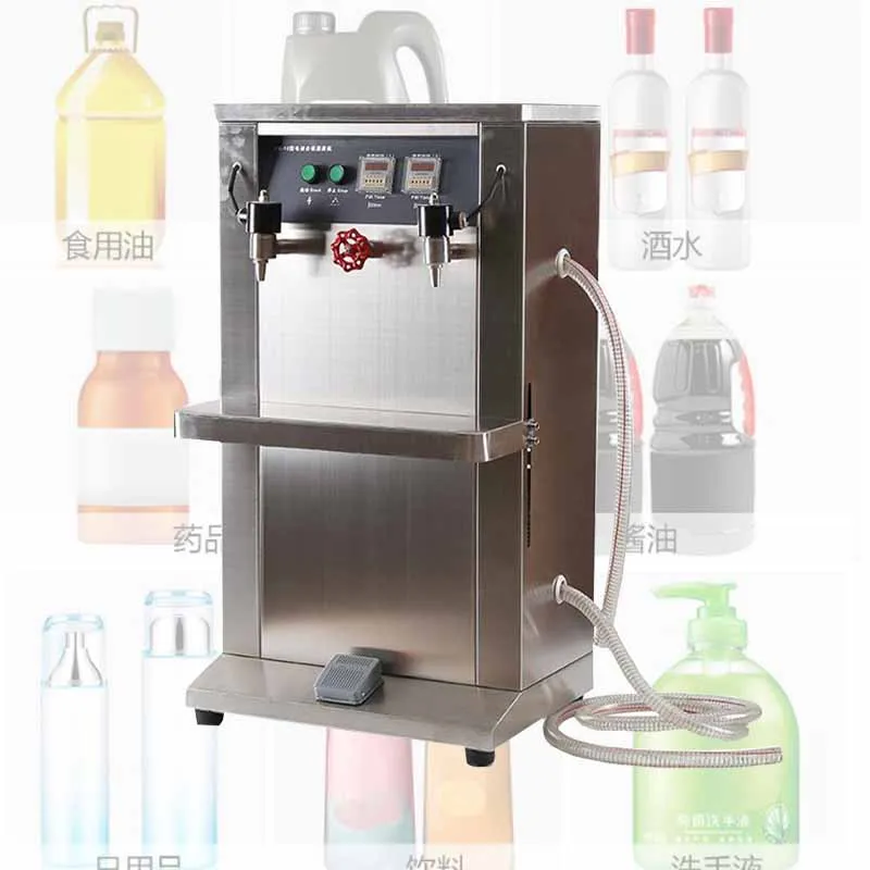 

Electric Liquid Filling Machine For Beverage Juice Milk Oil Wine Timing Double Head Filling Machine