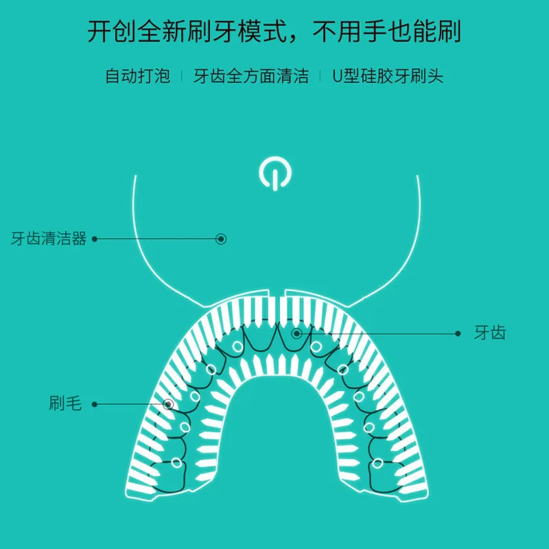 1PCS Intelligent Automatic Sonic Electric Toothbrush U Type Replacement Head Mouth Pieces U Shape Tooth Whitening Clean Head