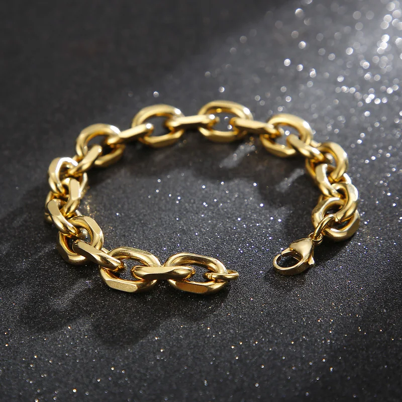 Karen 4mm 5mm 6mm 10mm O-Chain Simple Fashion Men's Stainless Steel Bracelet Custom