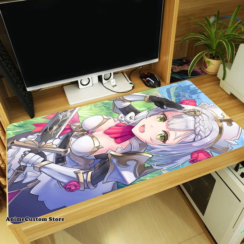 Anime Genshin Impact Noelle Game Large Thicken Mouse Pad Laptop Mice Mat Tabletop Keyboard Mat Anti-Slip Playmat Otaku Gift