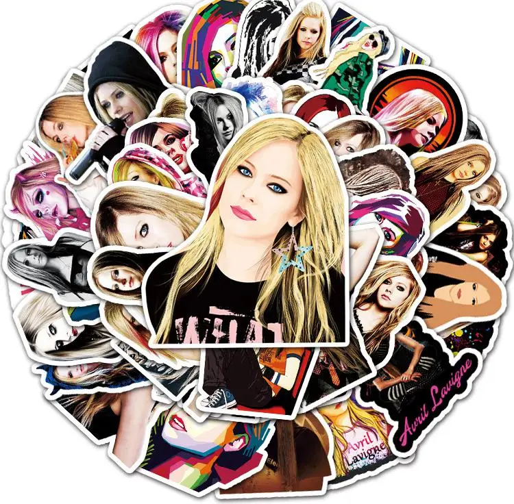 Pegatinas de La Reina del Rock para niños y niñas, 10/30/50 piezas, europea y americana, Avril, Ramona, Lavigne, Graffiti, Idol, popular, juguetes,