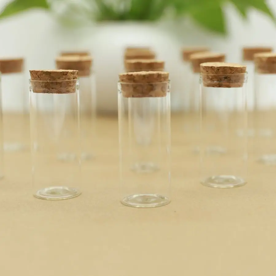 

12 pcs/lot 30*70mm 30ml Glass Bottle Stopper Glass Jars Storage Small Bottle Container Mini Glass Vials DIY Craft Test TUbe