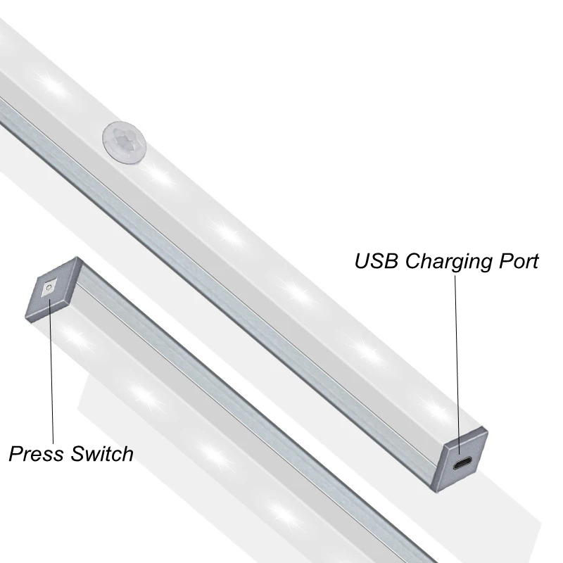 10/14/20 LED Motion Sensor Night Light Sensor Closet Light Under Cabinet LightUSB Rechargeable For Wardrobe Kitchen Hallway
