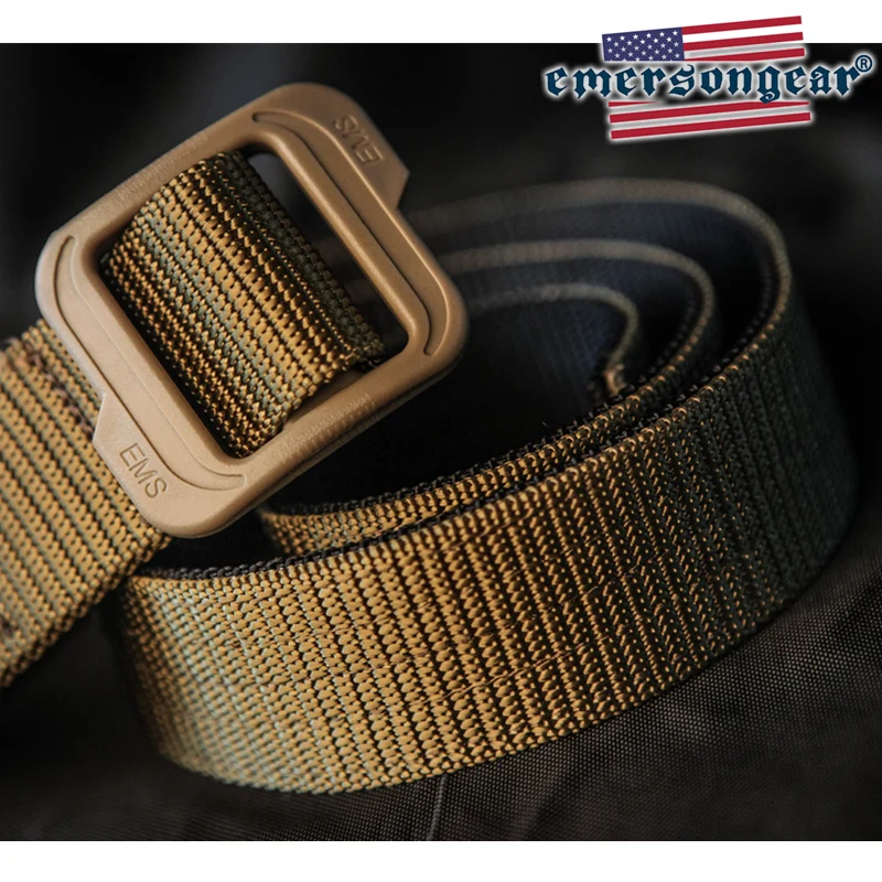 Emersongear Tactical Belt Mens Hunting Shooting Competition Airsoft Waist Strap Nylon Buckle Two Side Used EM5597