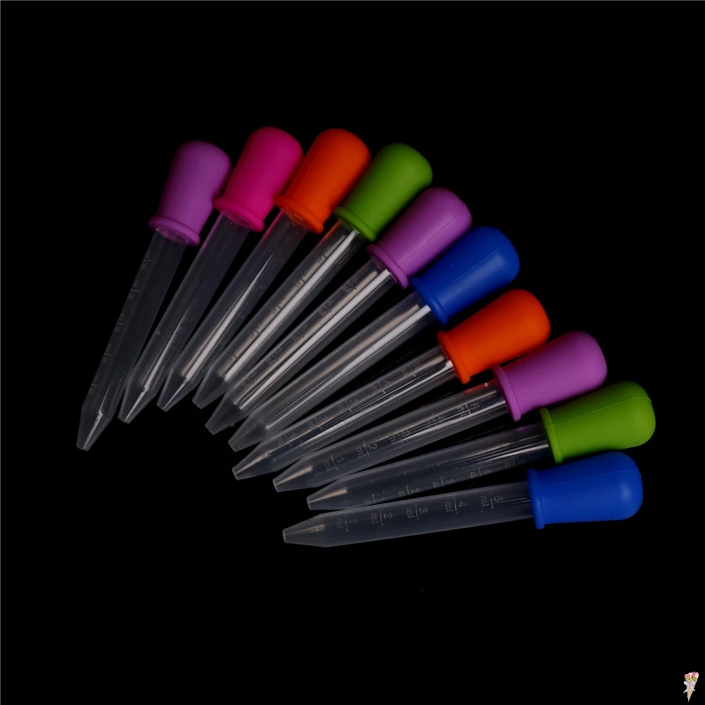 Clear 5ML Silicone Plastic Baby Medicine Dropper Spoon Pipette Liquid Food Dropper Burette  12cm*2cm random color