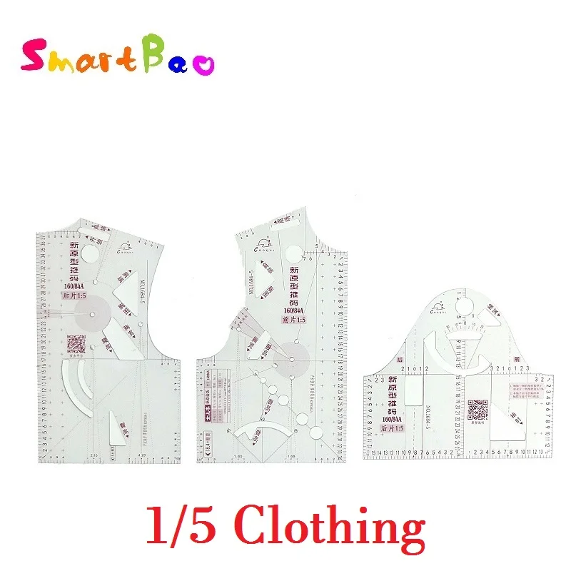 1:5 Fashion Design Ruler Women Cloth Design 1/5 Clothing Prototype Ruler School Student Teching Blouse Drawing Templete