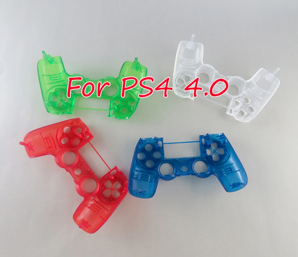 50 Uds. Carcasa frontal transparente y cristalina cubierta de placa frontal para controlador Playstation 4 PS4 JDM 040 JDS 040