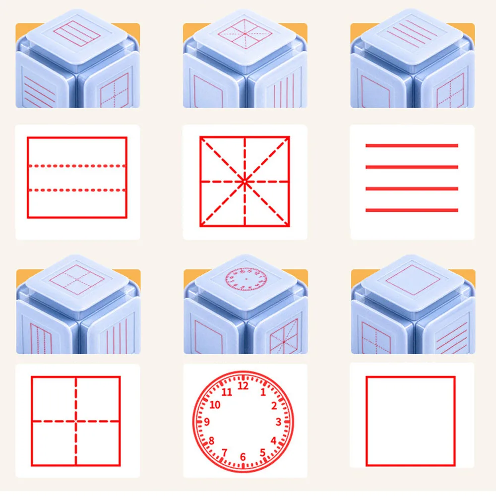 Sześciostronna pieczęć pieczęć zegarowa dla dzieci edukacyjne pomoce nauczycielskie zabawka Pinyin zmieniona nauka rozpoznawanie szkoła wczesna