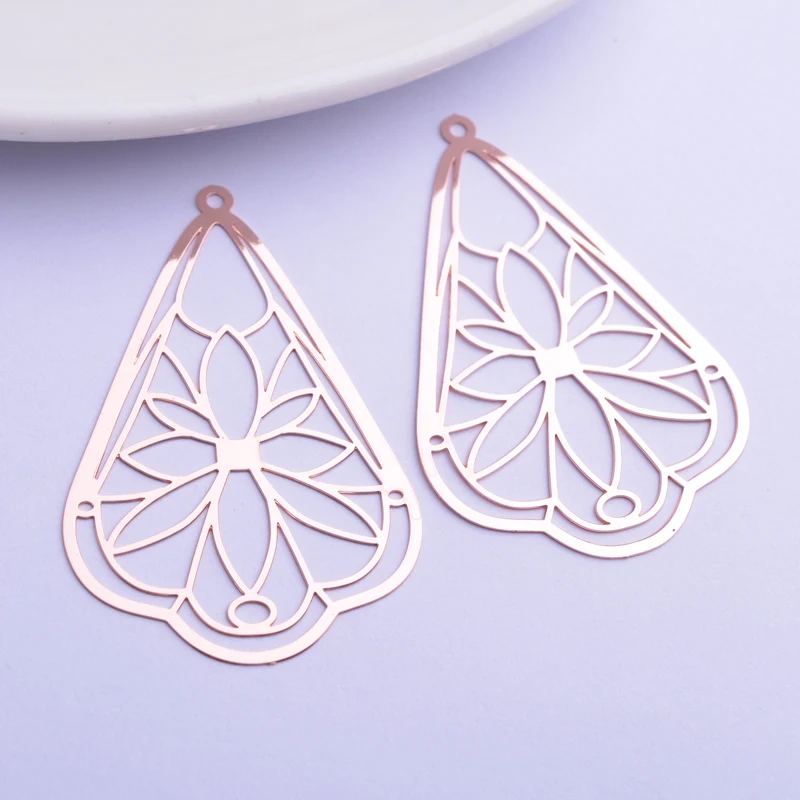 30 Stück AB6265 30*50mm Filigrane Blumenanhänger DIY Ohrring Anhänger Hängender Schmuck Dekoration – Detail 11