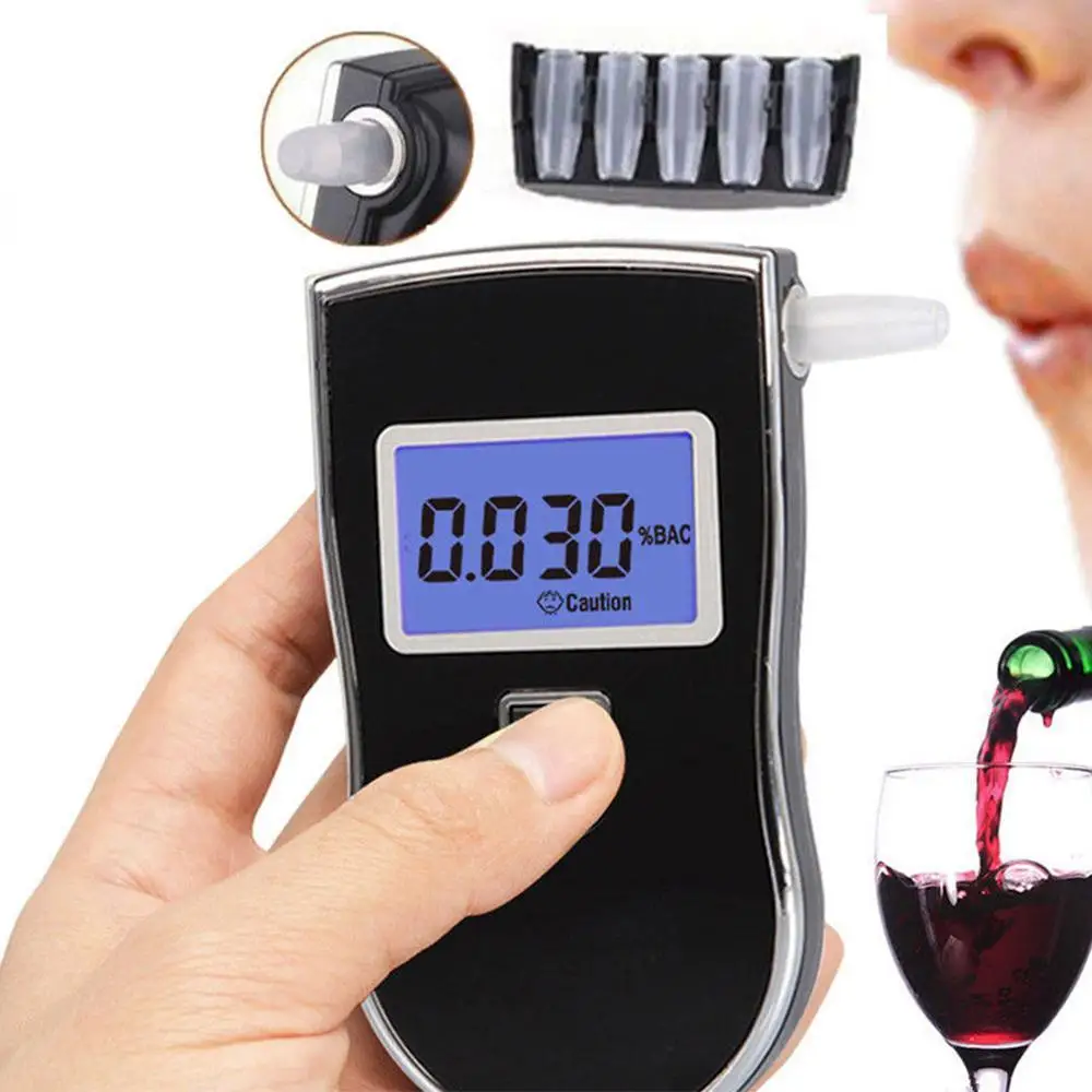 

Portable Alcohol Tester Police LCD Display Digital Breath Quick Response Breathalyzer for the Drunk Drivers alcotester AT818