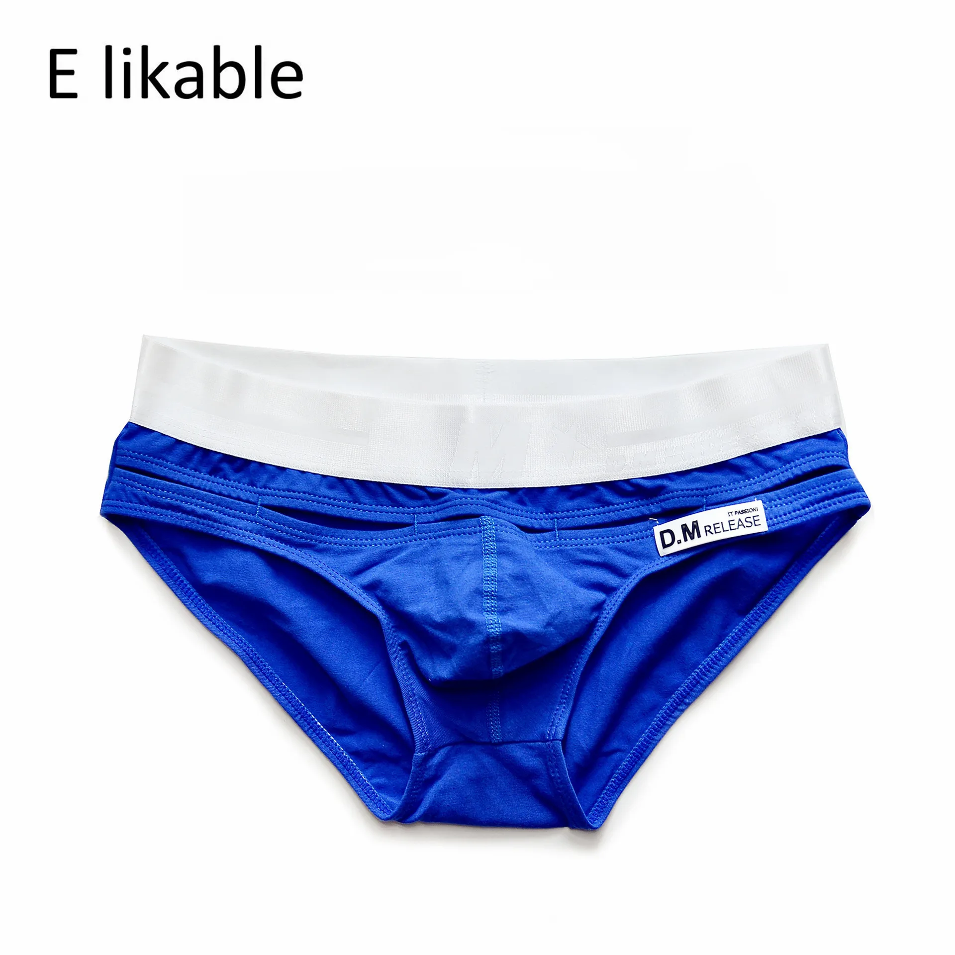 

E likable2021 youth fashion solid color men's underwear sexy comfortable breathable cotton low waist briefs