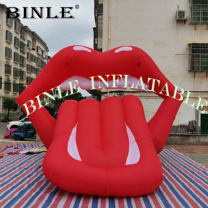 Funny Decoration Giant inflatable mouth model/inflatable kiss/inflatable red lips for Stage&Concert&Party Show&Valentine's Day